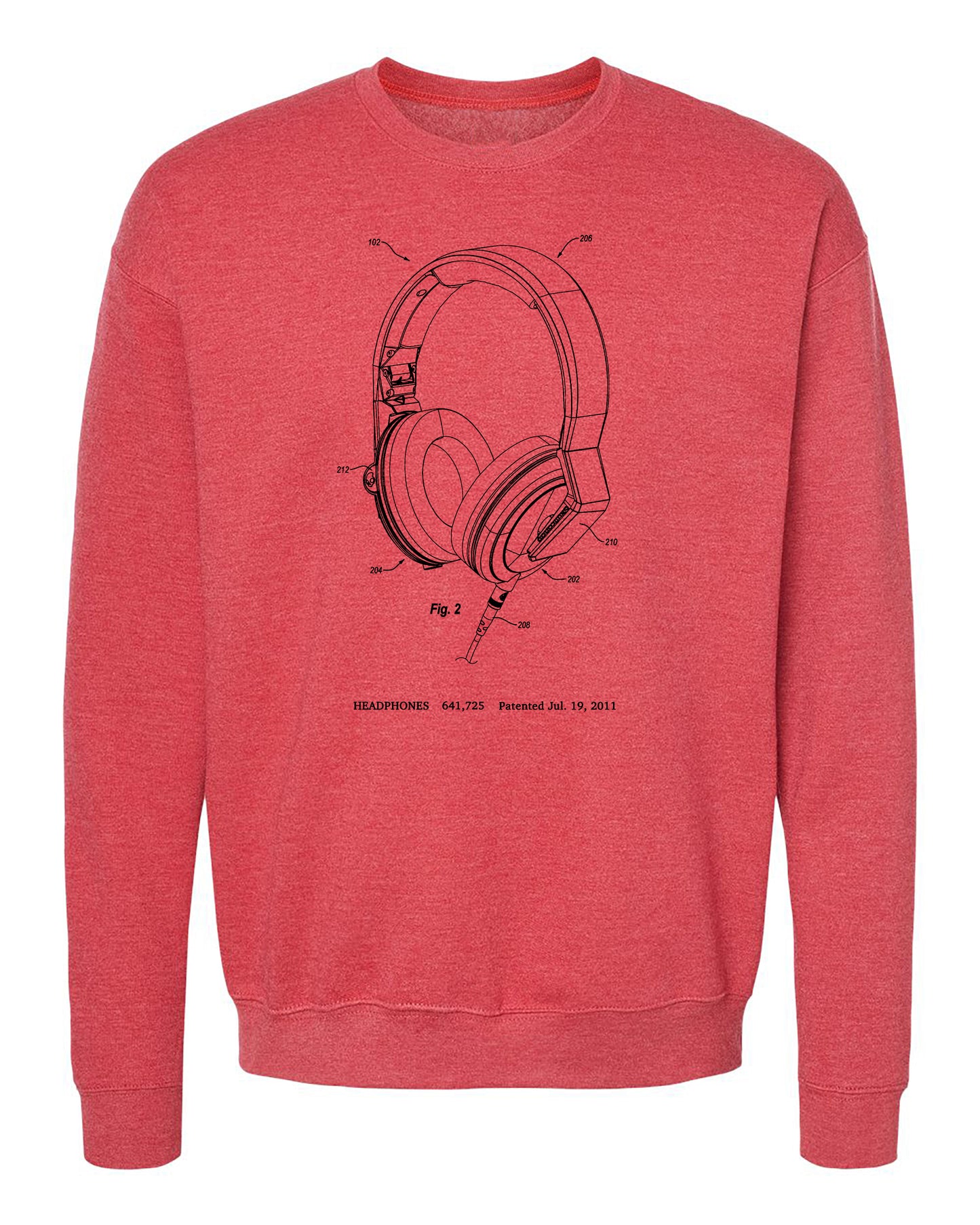 Sweatshirt - Headphones - Red