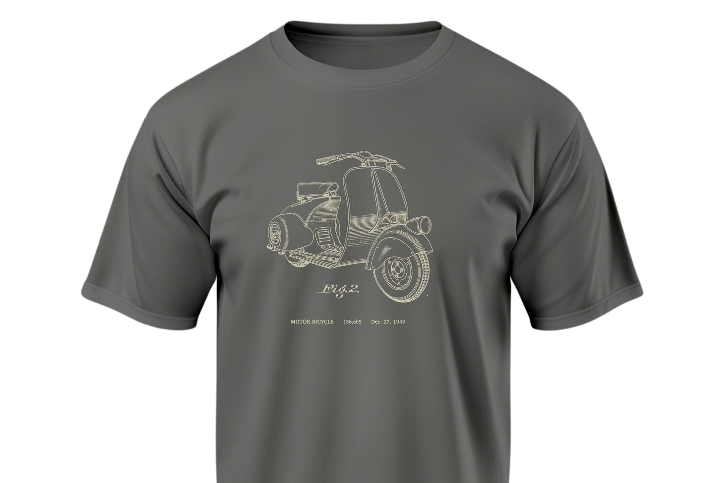 Vespa - Charcoal Shirt w/ Black ink
