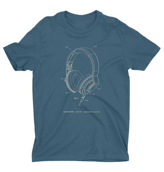 Headphones - Blue Shirt w/ White Ink
