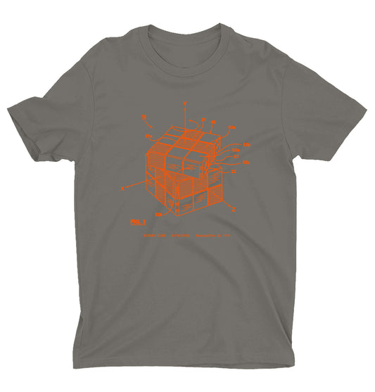 Rubik's Cube - Charcoal Shirt w/ Orange Ink