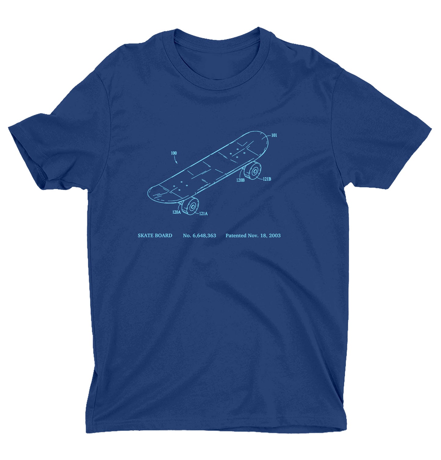 NEW! Skateboard - Navy Shirt w/ Electric Blue Ink