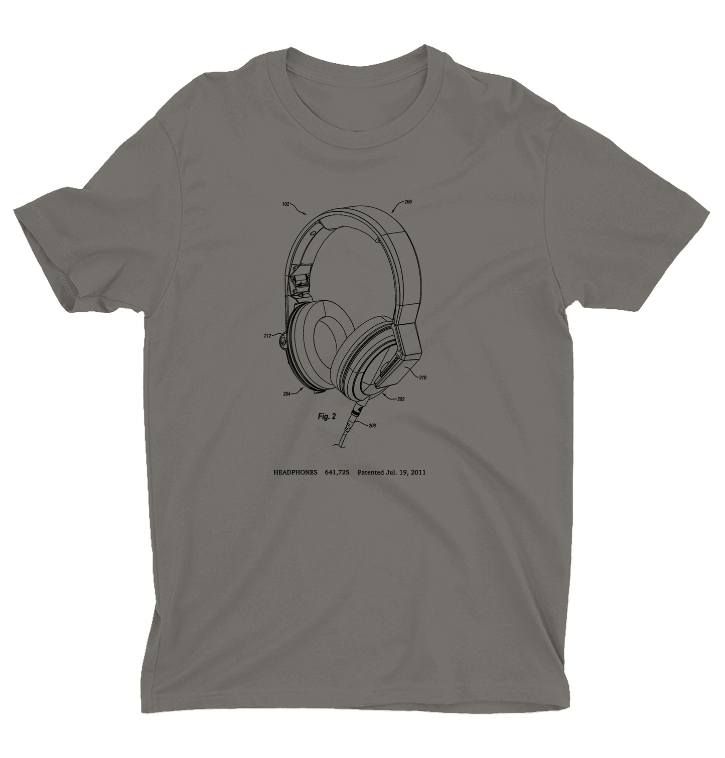 Headphones - Charcoal Shirt w/ White Ink