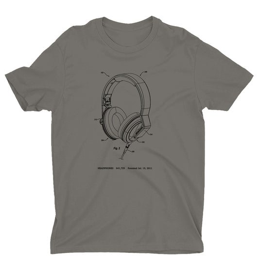 Headphones - Charcoal Shirt w/ White Ink
