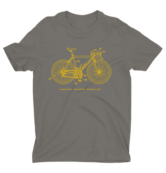 10-Speed Bike - Charcoal Shirt w/ Yellow Ink