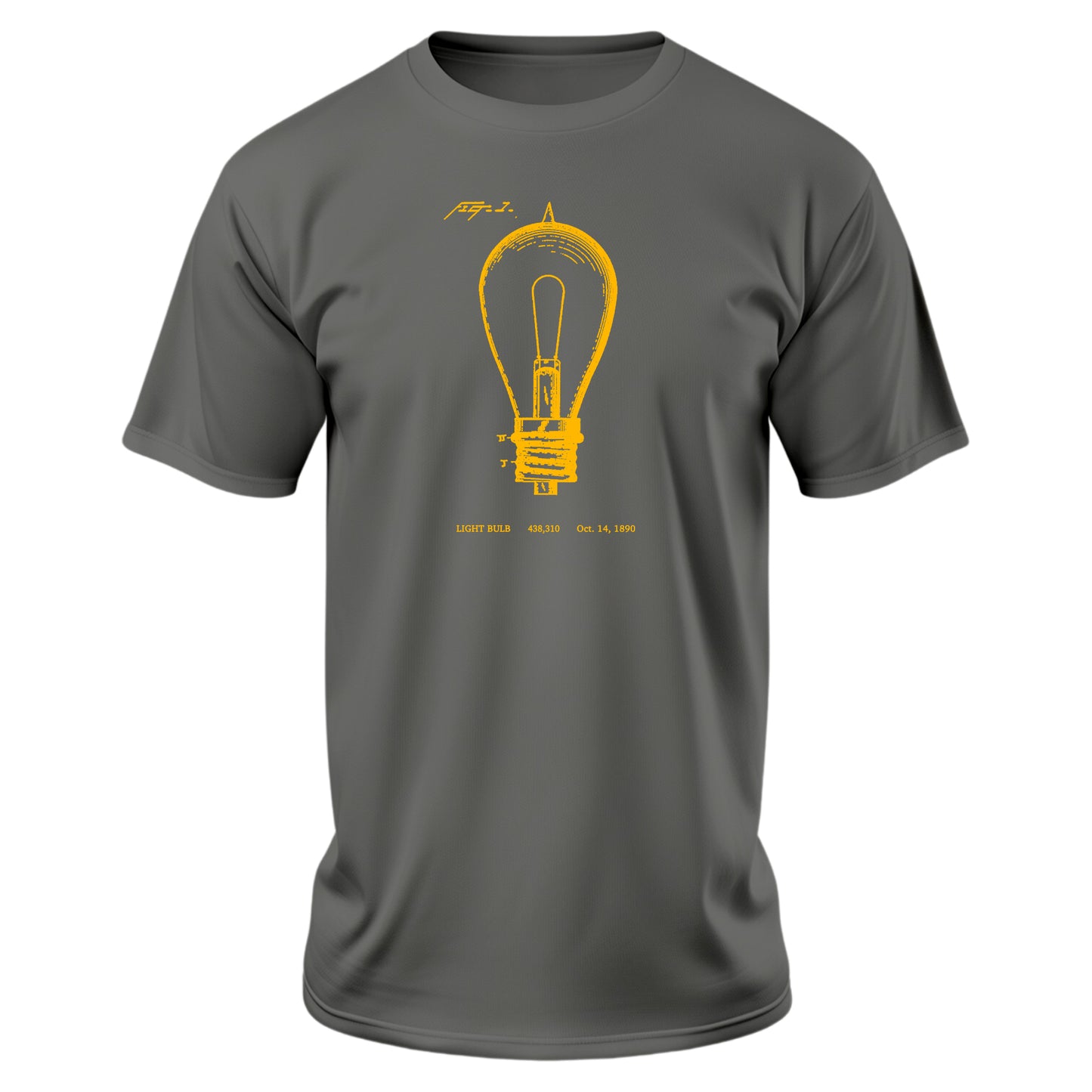 Light Bulb - Charcoal Shirt w/ Yellow ink