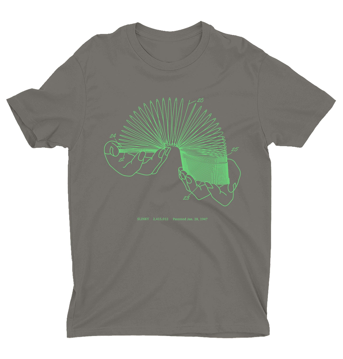 Slinky - Charcoal Shirt w/ Electric Green Ink