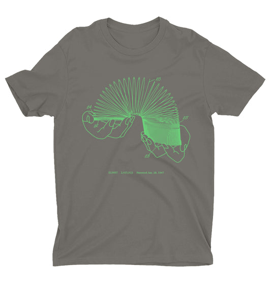 Slinky - Charcoal Shirt w/ Electric Green Ink
