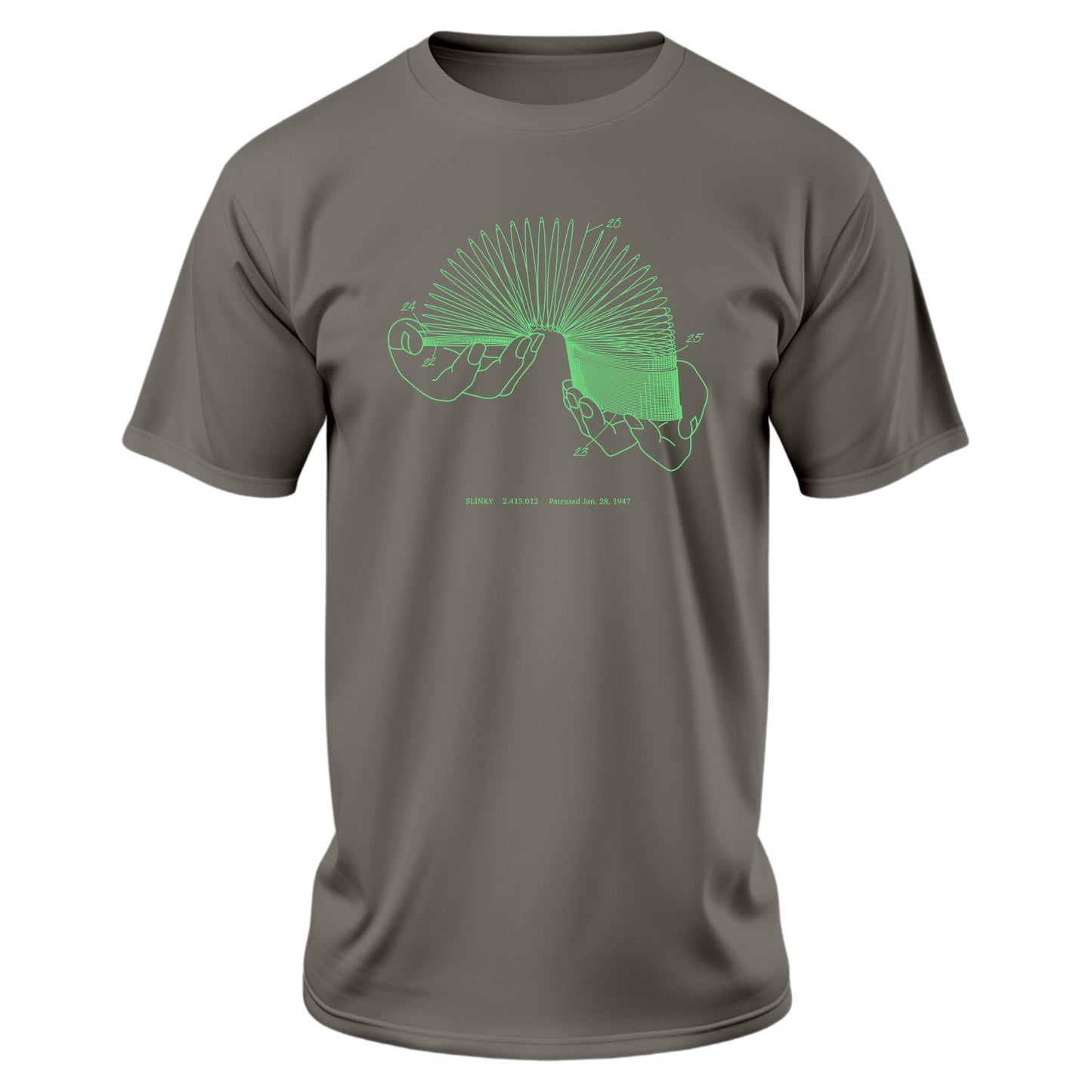 Slinky - Charcoal Shirt w/ Electric Green Ink