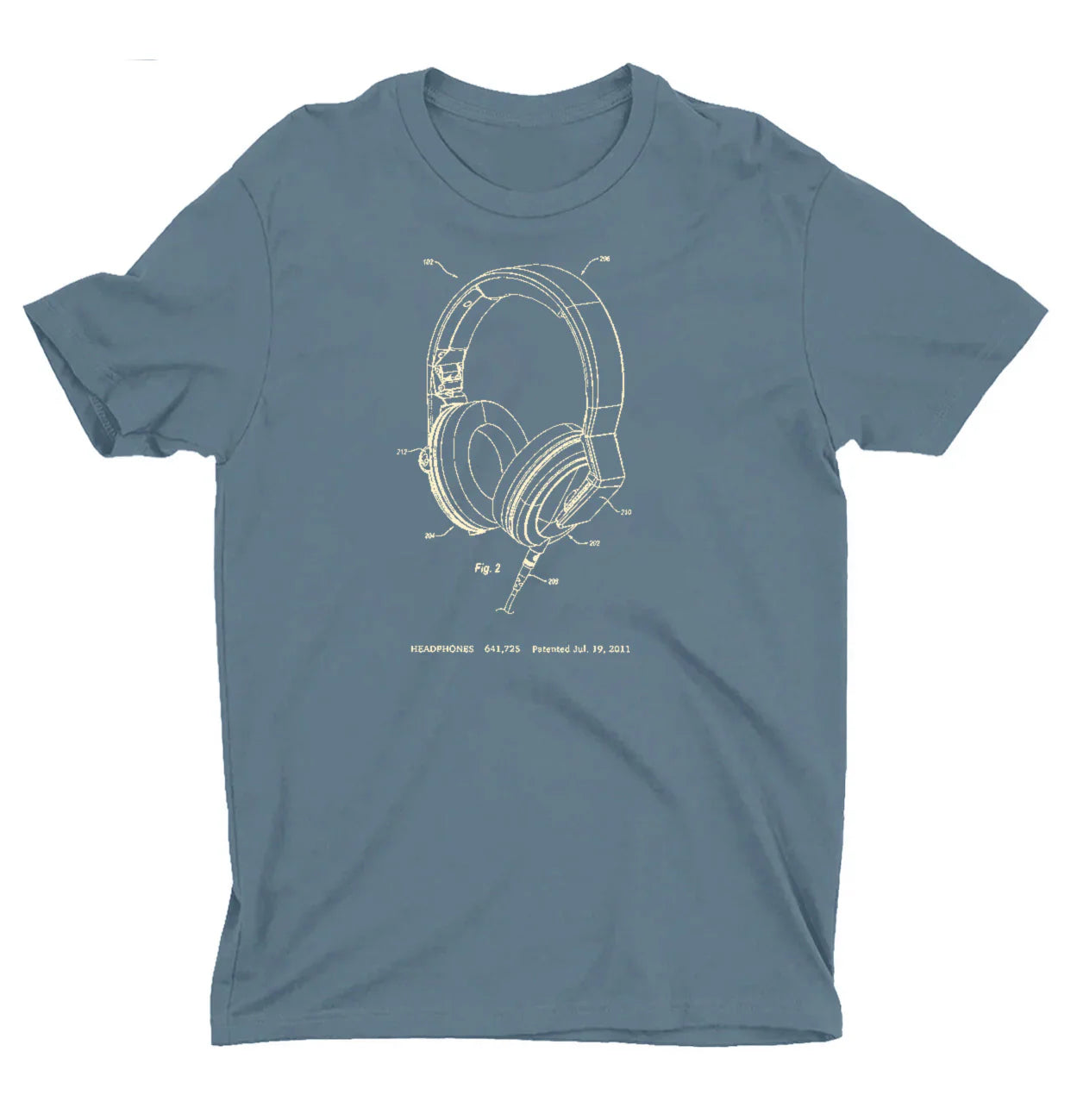 Headphones - Blue w/ White Ink