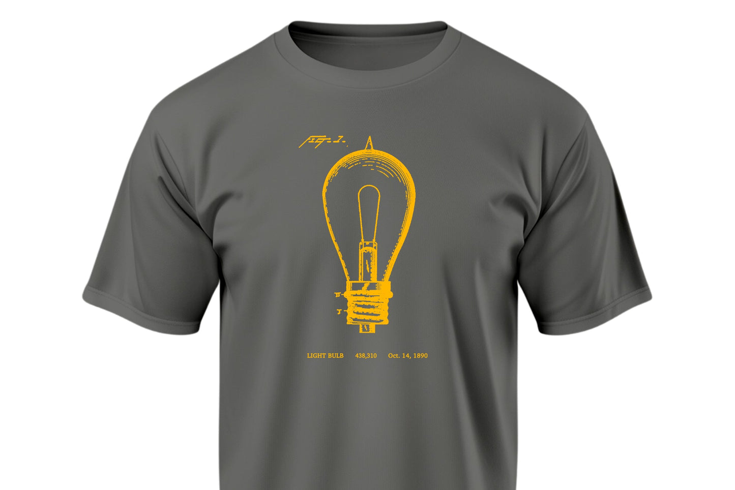 Light Bulb - Charcoal Shirt w/ Yellow ink