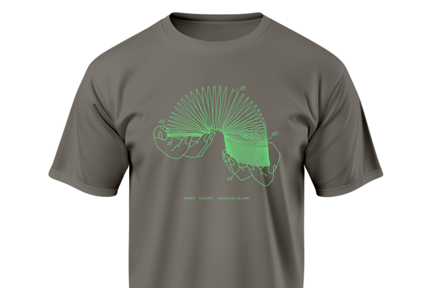 Slinky - Charcoal Shirt w/ Electric Green Ink